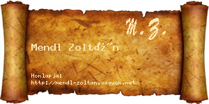 Mendl Zoltán névjegykártya