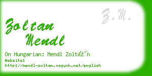 zoltan mendl business card
